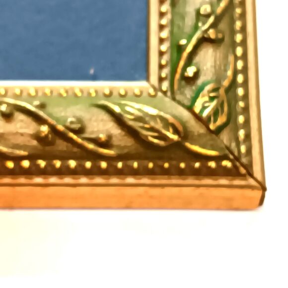 Vintage Flower Trio Prints Matted And Framed Dark Blue Background Gold Frame 15" - Picture 6 of 9